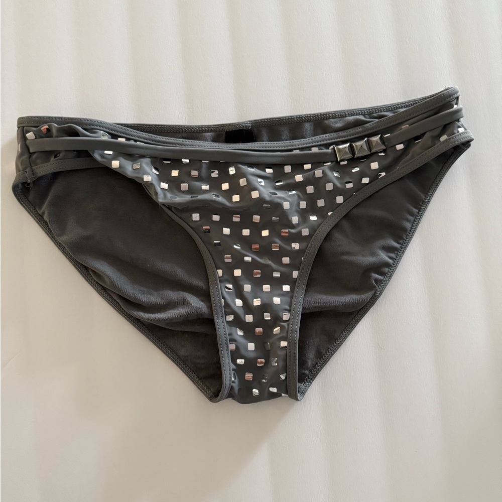 Material Girl Gray Bikini Bottom